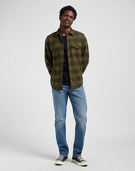Lee Clean Western Shirt Homme - Chemise Western En Twill De Coton à Carreaux